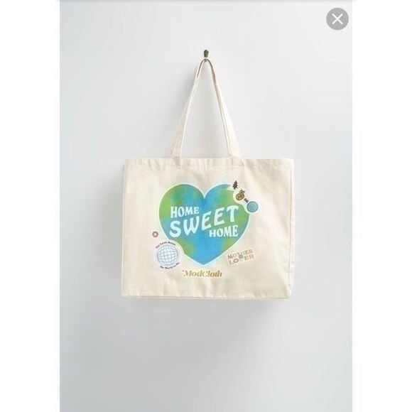 NEW ModCloth Earth Day Canvas Tote - Picture 1 of 6